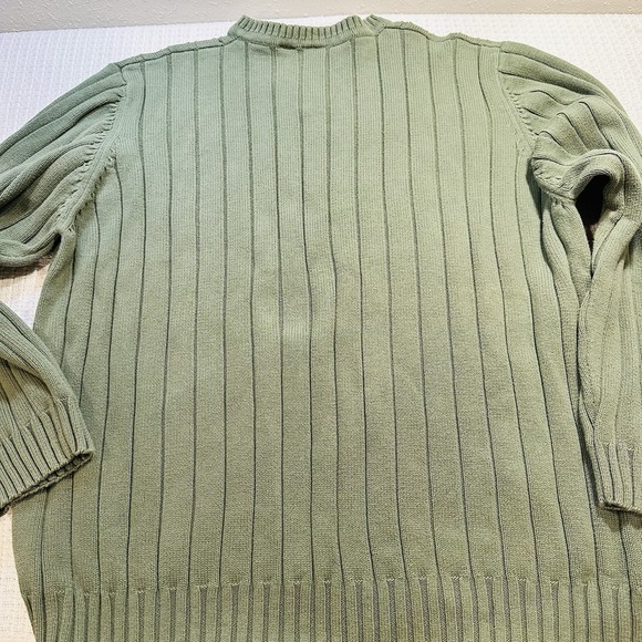 Vintage 90s Green Field Gear Men's V-Neck Ribbed Sweater 3XL Layering Preppy - Picture 12 of 13